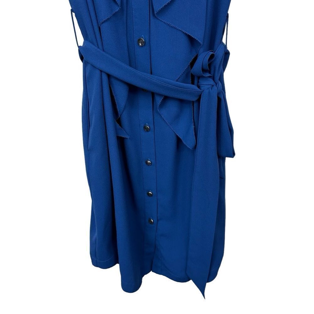 Rachel Rachel Roy Royal Blue Ruffle Button Front Halter Summer Dress, XL - Picture 4 of 12
